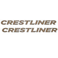 Crestliner Boat Logo Decals 2037279 - Glossy Tan Stickers (pair)