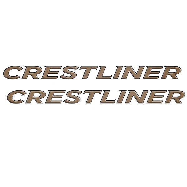 Crestliner Boat Logo Decals 2037279 - Glossy Tan Stickers (pair)