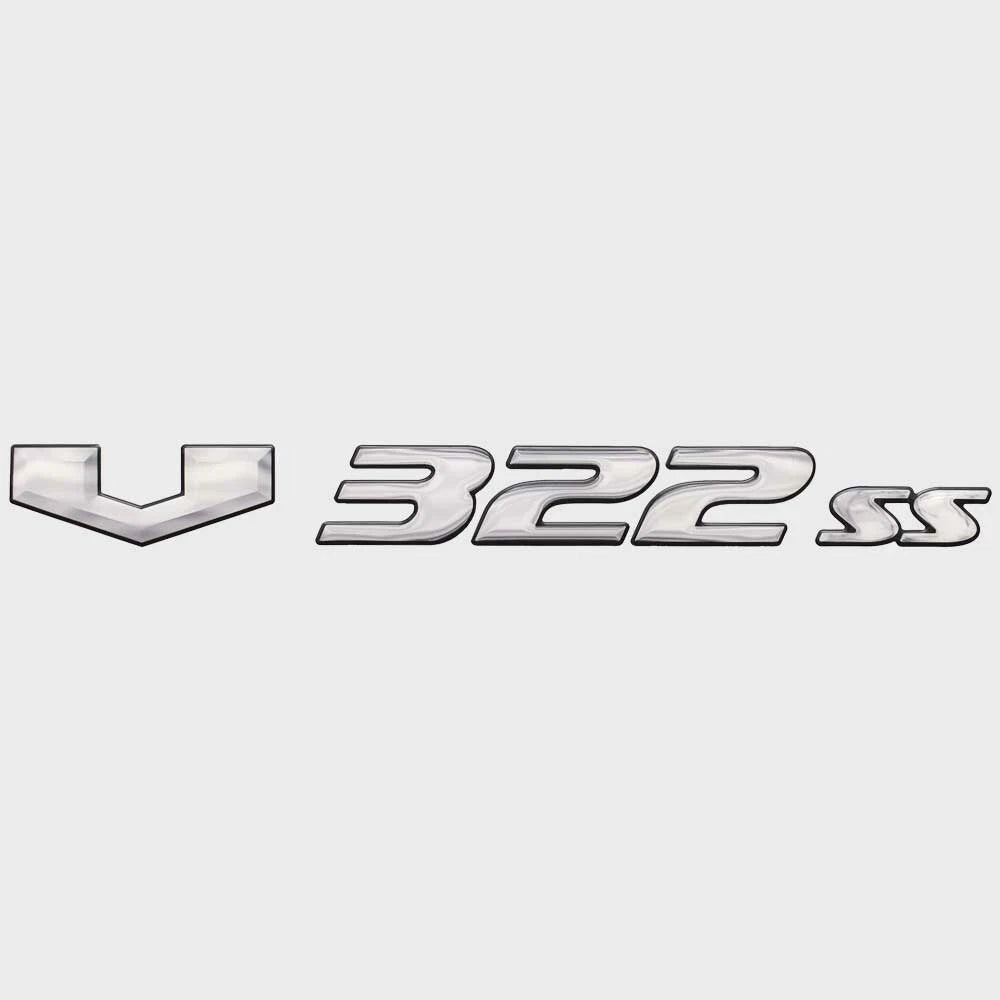SunCatcher Boat Raised Decal Sticker 73405515 - V322 SS Silver