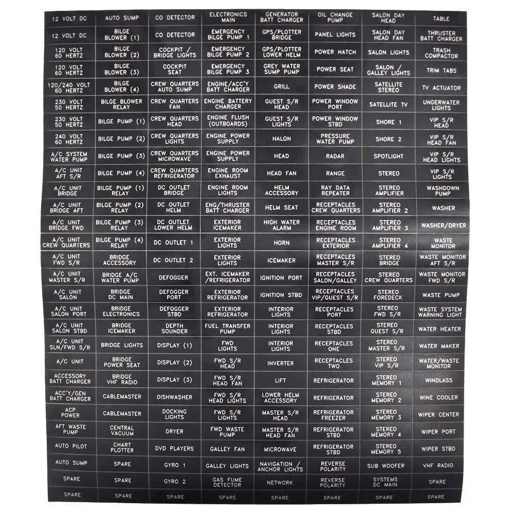 Boat Breaker Panel Label Decals 7156720 - Yacht 232 Piece Sticker