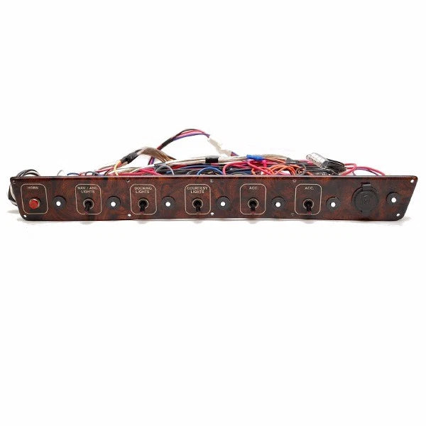 Misty Harbor Pontoon Boat Switch Panel - Woodgrain 21 1/4 X 2 1/2 Inch