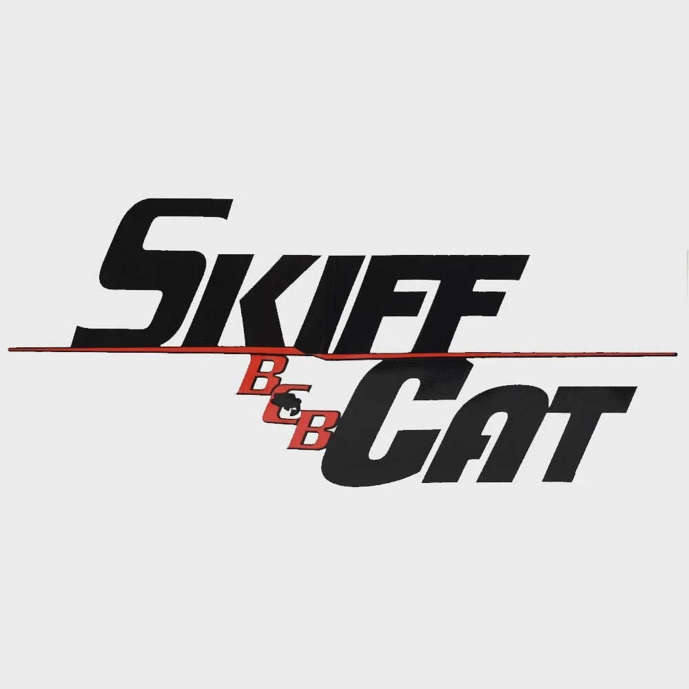 Bass CAT Boat Emblem Decal - Skiff CAT Black - Red Sticker