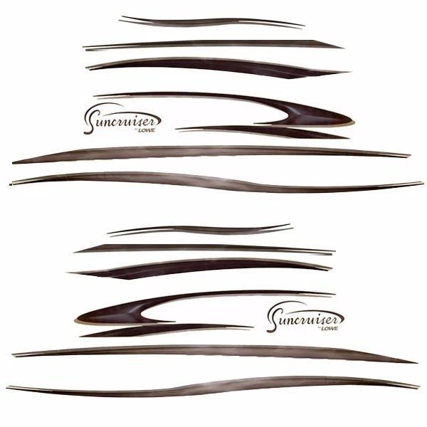 Lowe Suncruiser Pontoon Boat Decal Kit 625522 - Red/Black/Meta Llic (12 Pc Set)