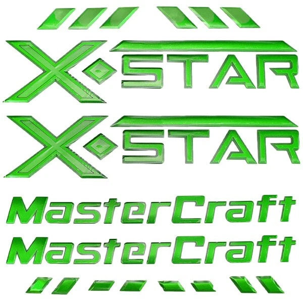 MasterCraft Boat Raised Decal Kit 7501590 - 2013 X Star Green