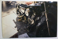 Vintage PHOTO Custom Harley Davidson Motorcycle Being Repaired in Driveway