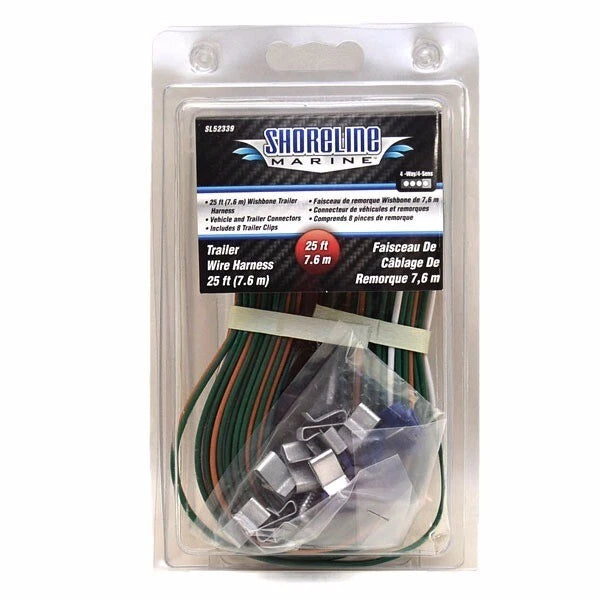 Shoreline Boat Trailer Wire Harness SL52339 - 4 Way Wishbone 25 Feet