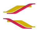 Rinker Boat Graphic Decals - Yellow Pink Stickers (set of 2)