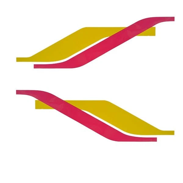 Rinker Boat Graphic Decals - Yellow Pink Stickers (set of 2)