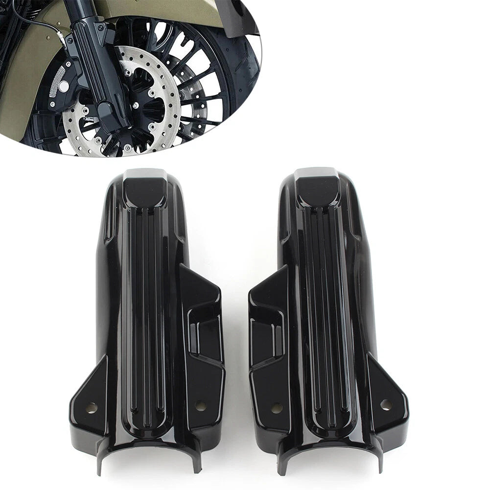 Lower Fork Covers Black for Harley Electra Street Road Glide King 2014-2022