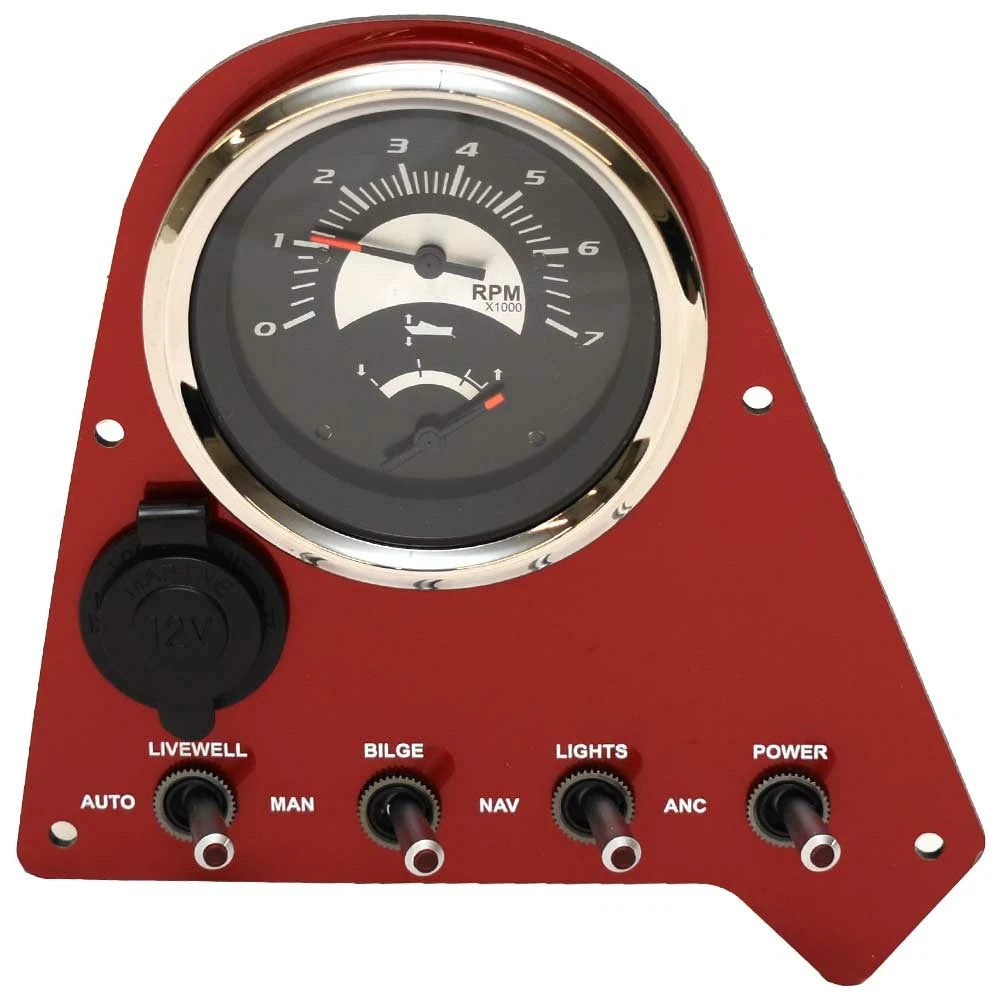 Lowe Boat Gauge Switch Panel 2339955 - Red Aluminum