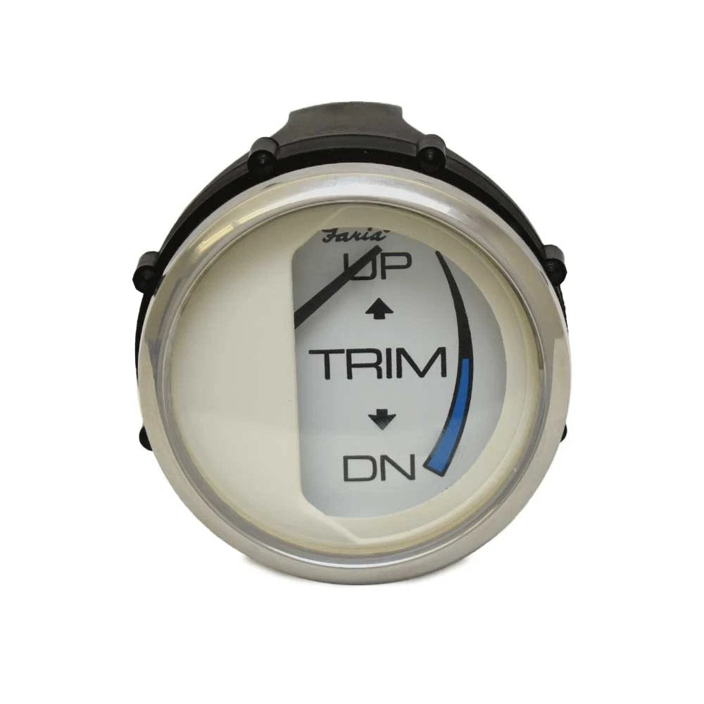 Faria Boat Trim Gauge GP9249B - Chesapeake SS White 2 Inch OMC