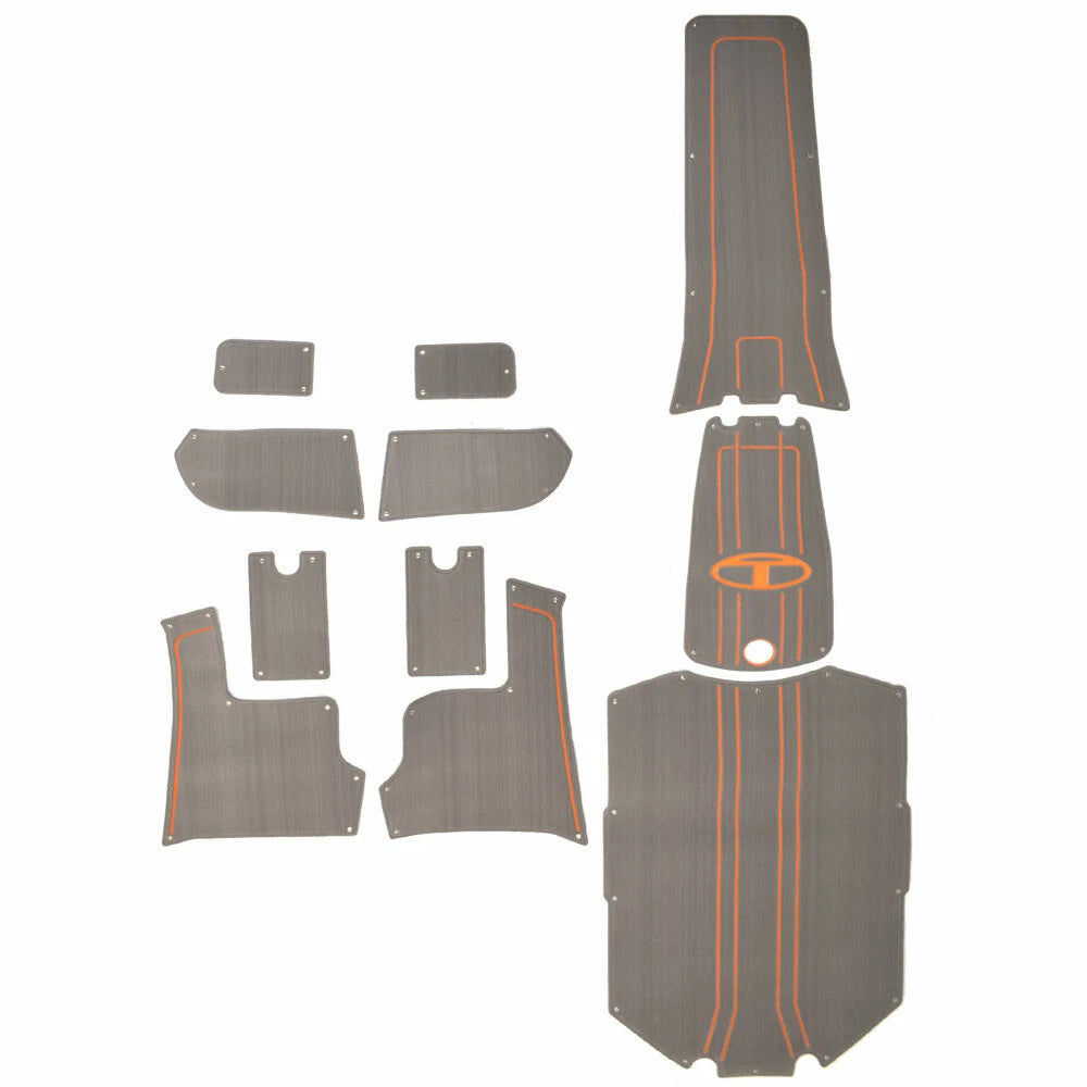 Tahoe Boat Non-Skid Deck Mats 332866 - T21 Cockpit Gray Orange (11PC)