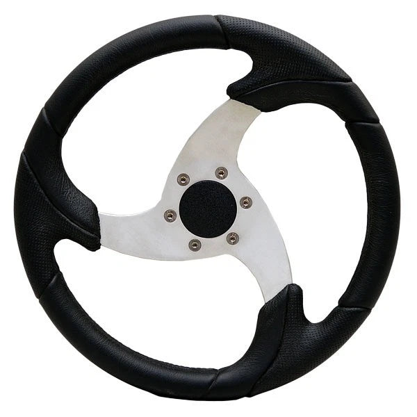 Harris Kayot Boat Steering Wheel - 14 Inch Black Silver