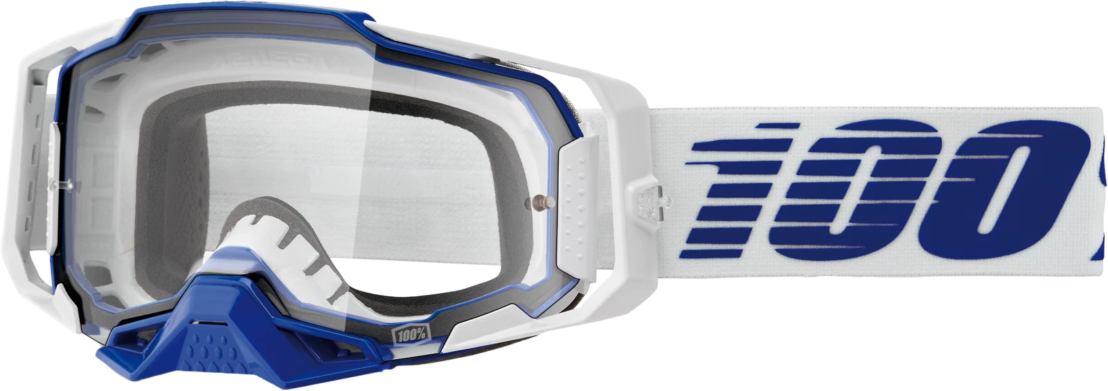 100-PERCENT Armega Goggle Blue Clear Lens Offroad Motocross Eyewear 50004-00031
