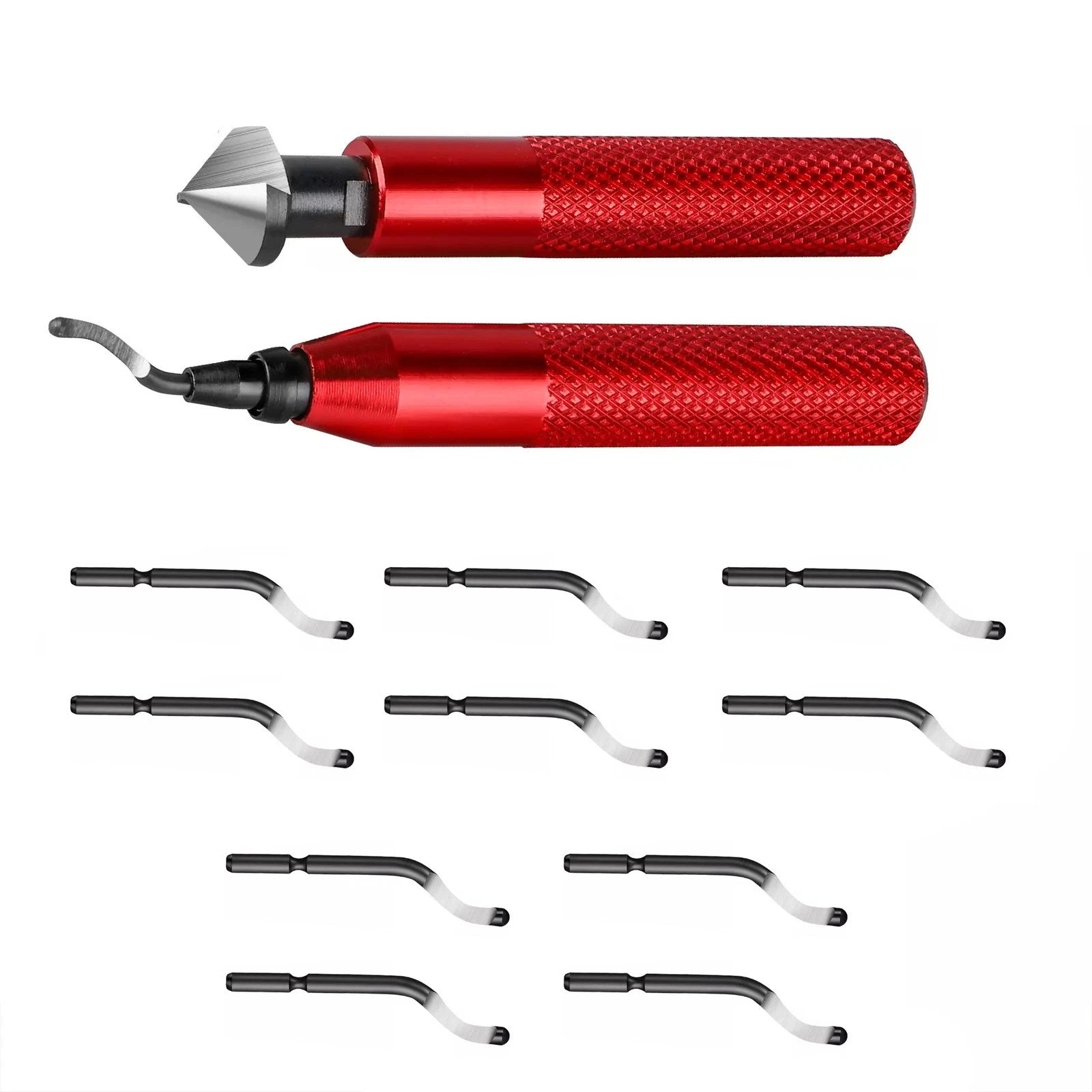 Deburring Tool Countersink Hand Reamer with 10 Extra Blades Kit for Metal Work