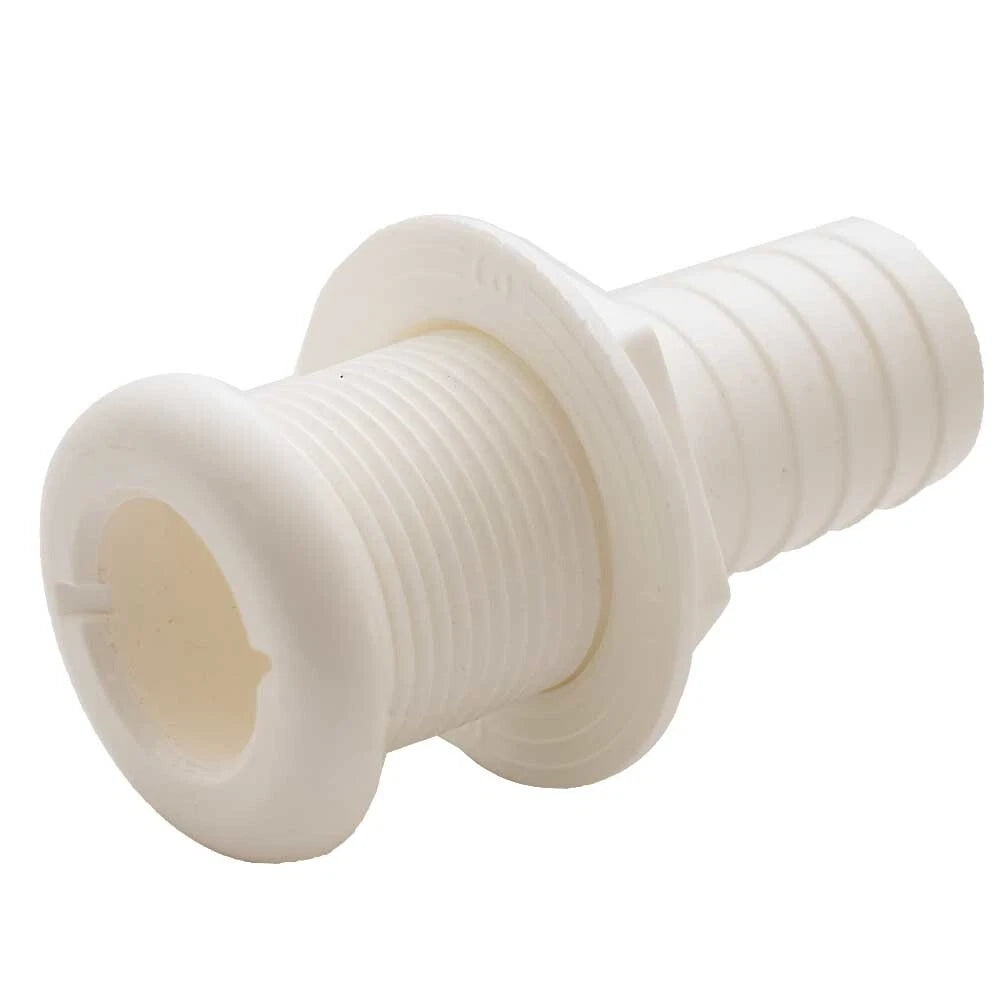 TH Marine Boat Thru Hull Fitting TH-1202-B - 1 1/8 Inch White Straight