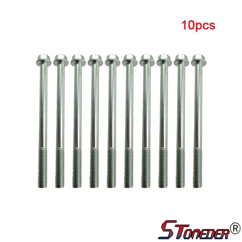STONEDER 10x Flanged Hex Bolt M6 X 80mm for Pit Dirt Bike ATV Quad Engine
