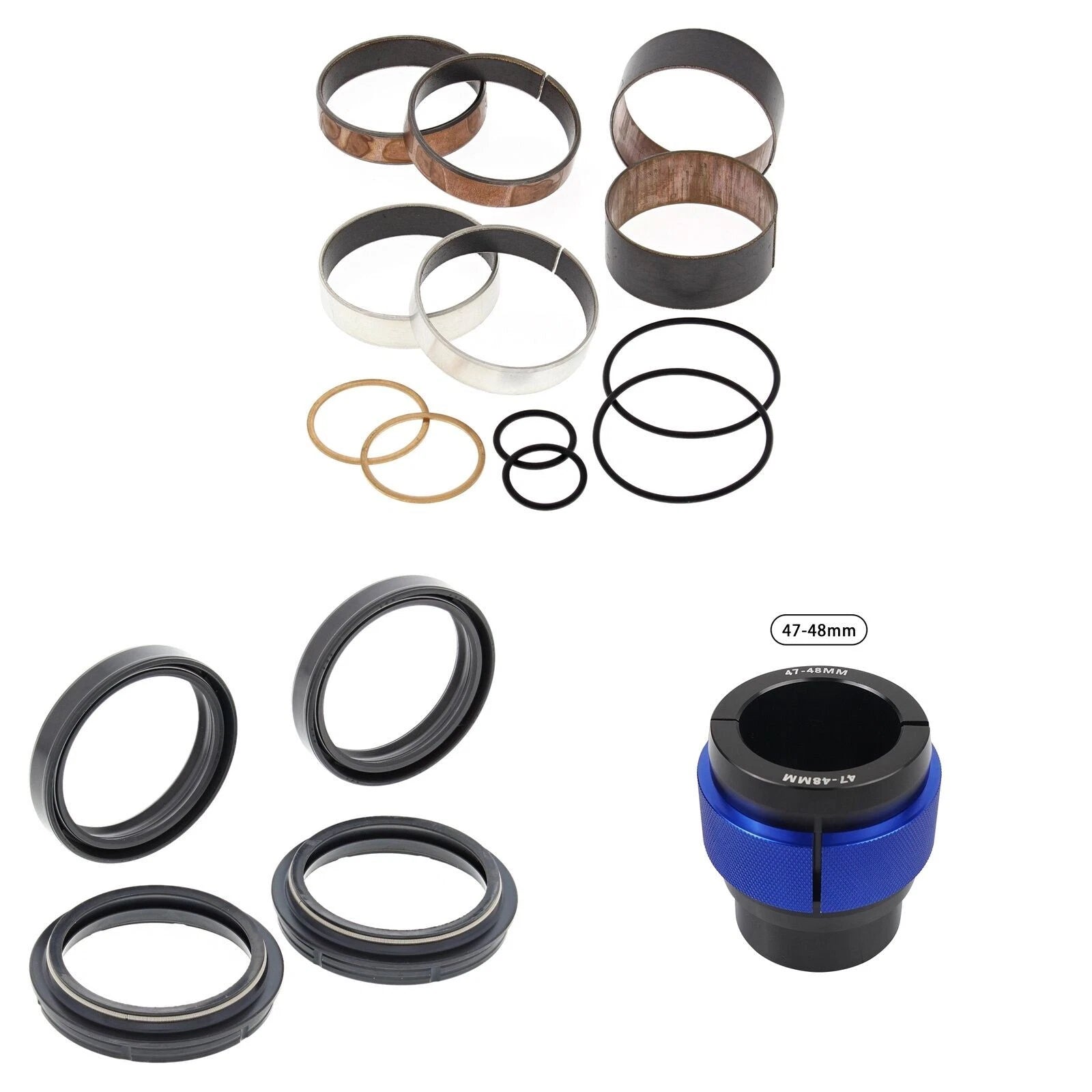 Complete Front Fork Rebuild Kit for KTM 400 EXCG 2004 56- with Driver