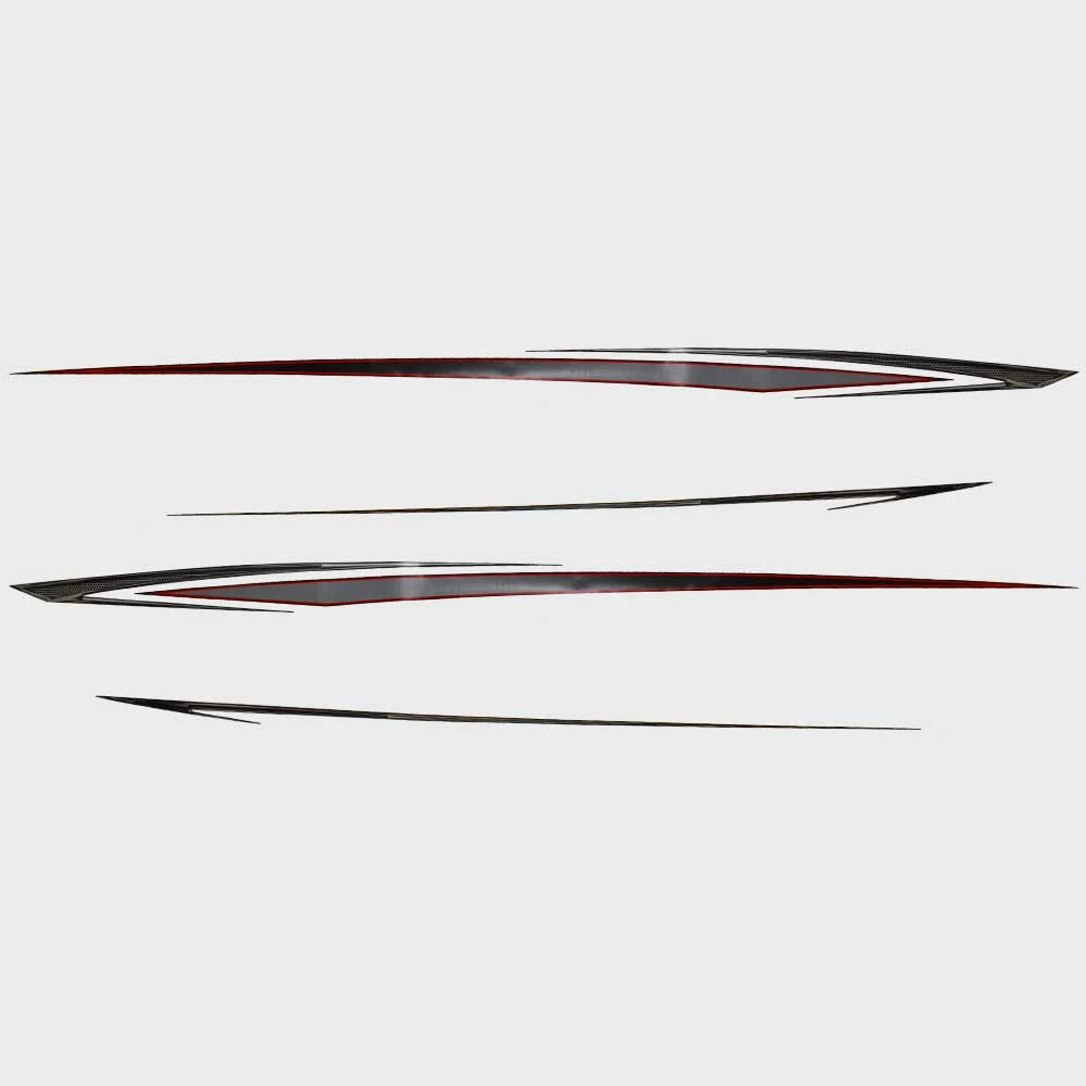 Tracker Boat Graphic Hull Decals - Red - Gray - Black Vinyl (set of 4)