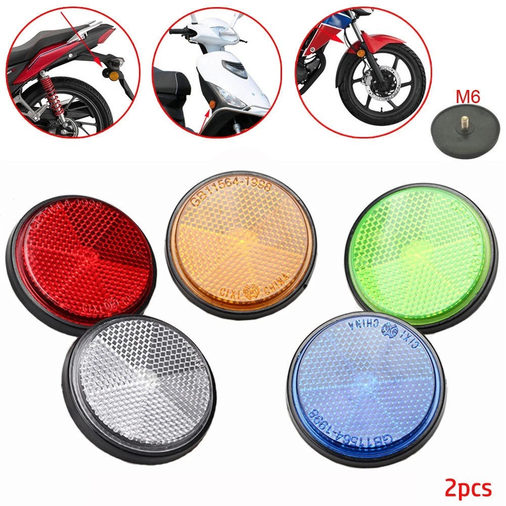 2*Circular Reflector Car Motorcycle Bicycles Night Refraction Light Part