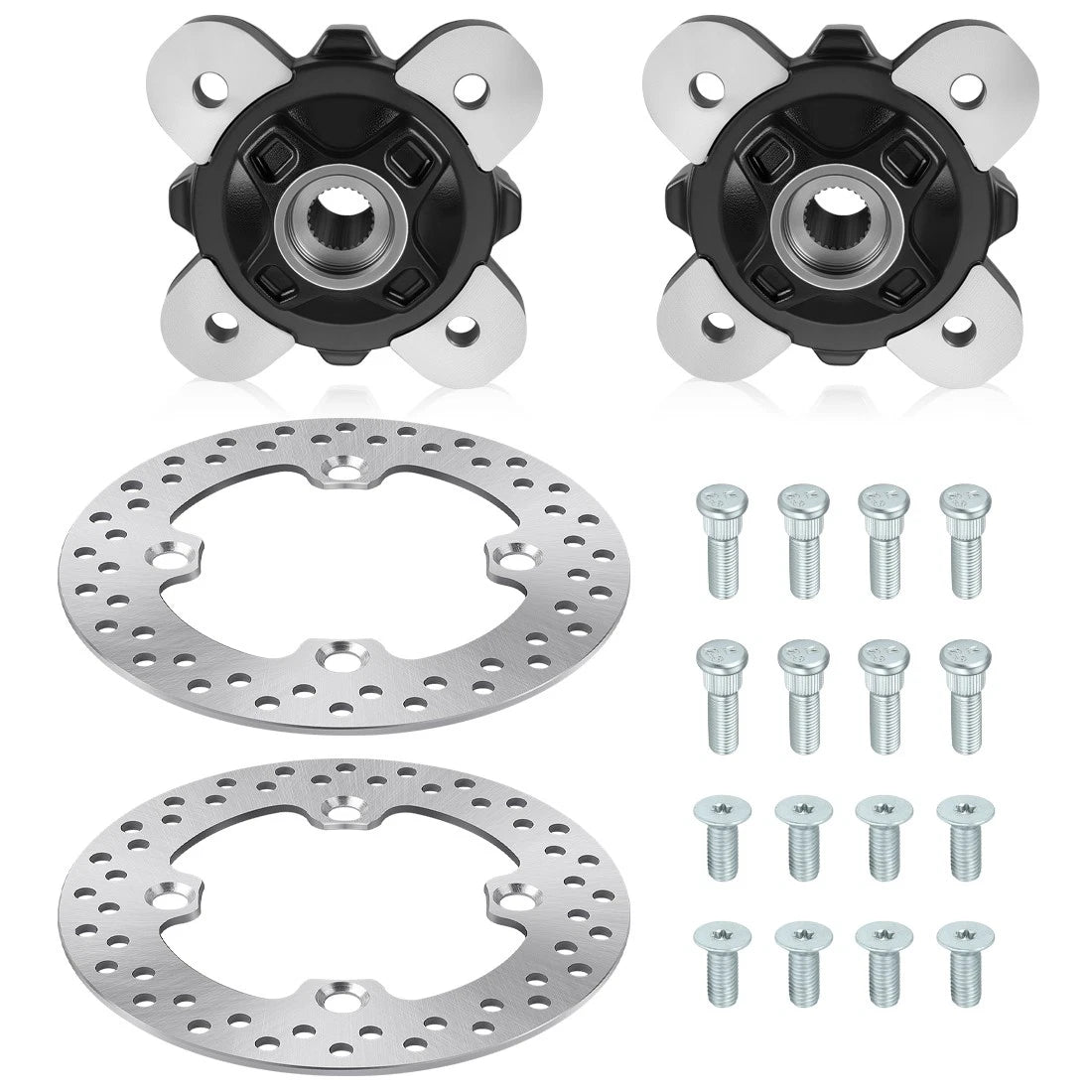 2 SET Front Wheel Hubs & Disc Rotors Studs for Polaris Ranger XP 900 2013-2019