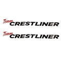 Crestliner Boat Logo Decal - Black Red Stickers (pair)