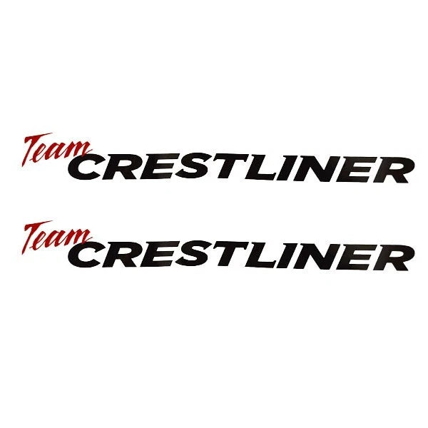 Crestliner Boat Logo Decal - Black Red Stickers (pair)
