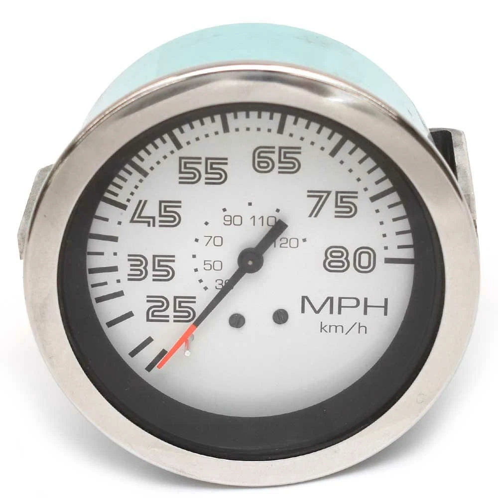 Teleflex Boat Speedometer Marine Gauge 65351F - 3 1/4 Inch Silver White