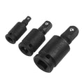 3PCS Professional Impact Wobble Socket Set 1/4" 3/8" 1/2" Drive Universal Joint