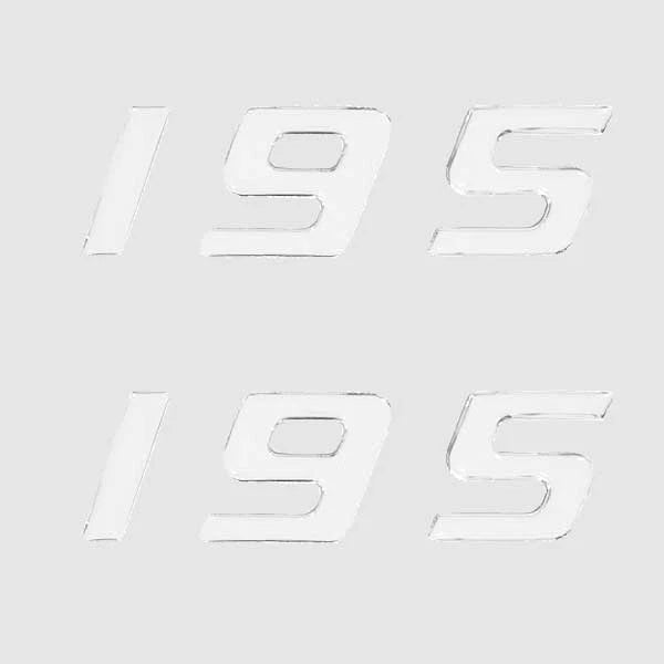 Bayliner Boat Raised Decals 198023 - 195 Silver Stickers (pair)