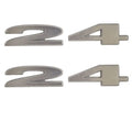 Custom Boat Raised Decal - Number 24 Silver Sticker (pair)