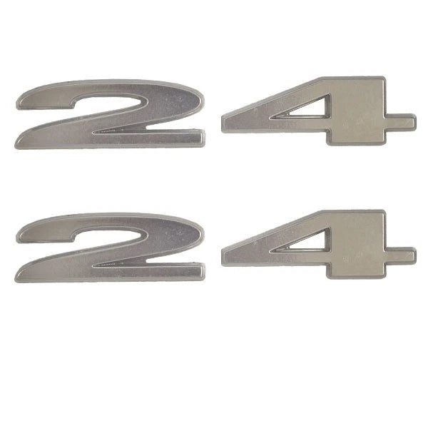 Custom Boat Raised Decal - Number 24 Silver Sticker (pair)