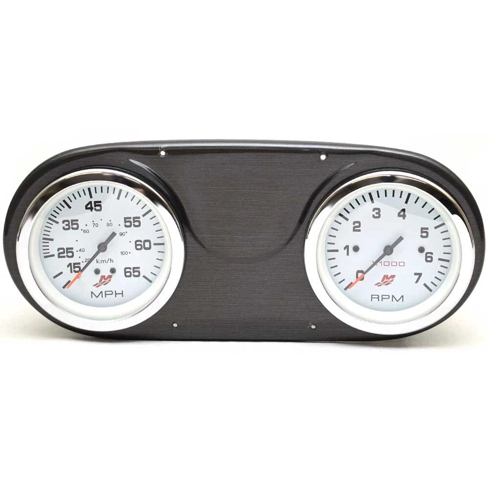 Lund Boat Gauge Panel 2116232 - Mercury 10 7/8 X 4 5/8 Inch Dark Gray