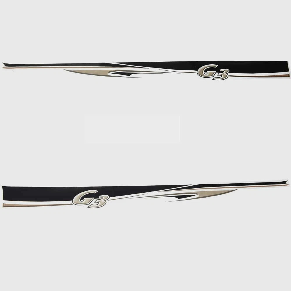 G3 Boat Graphic Decal - Black Beige Logo Sticker (set of 2)