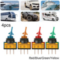 4PCS Rocker Switch LED Light 12V Car Boat Round On/Off SPST 20 AMP