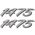 Lund Boat Model Decals - 1475 Silver Sticker Emblems (pair)