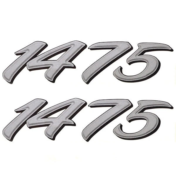 Lund Boat Model Decals - 1475 Silver Sticker Emblems (pair)