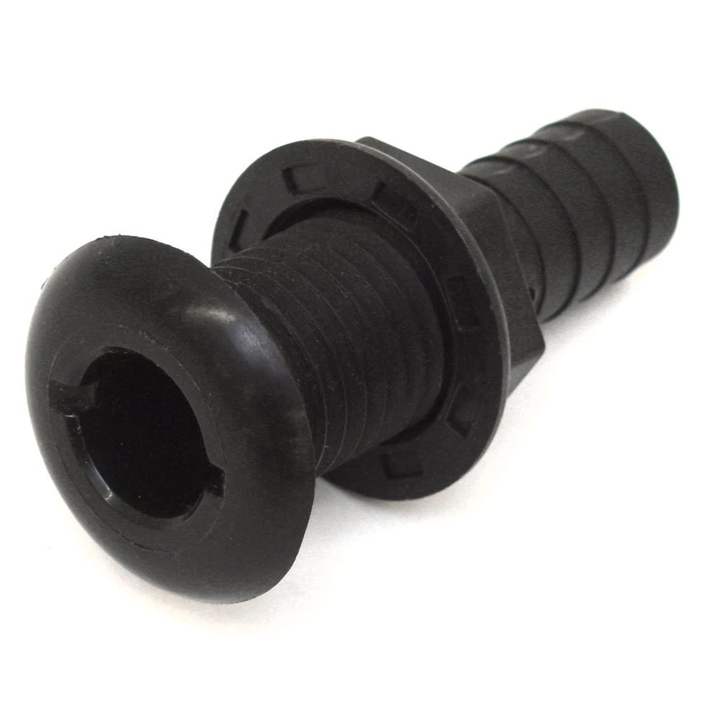 Skier's Choice Boat Thru Hull Fitting - 3/4 Inch Barbed Black Plastic