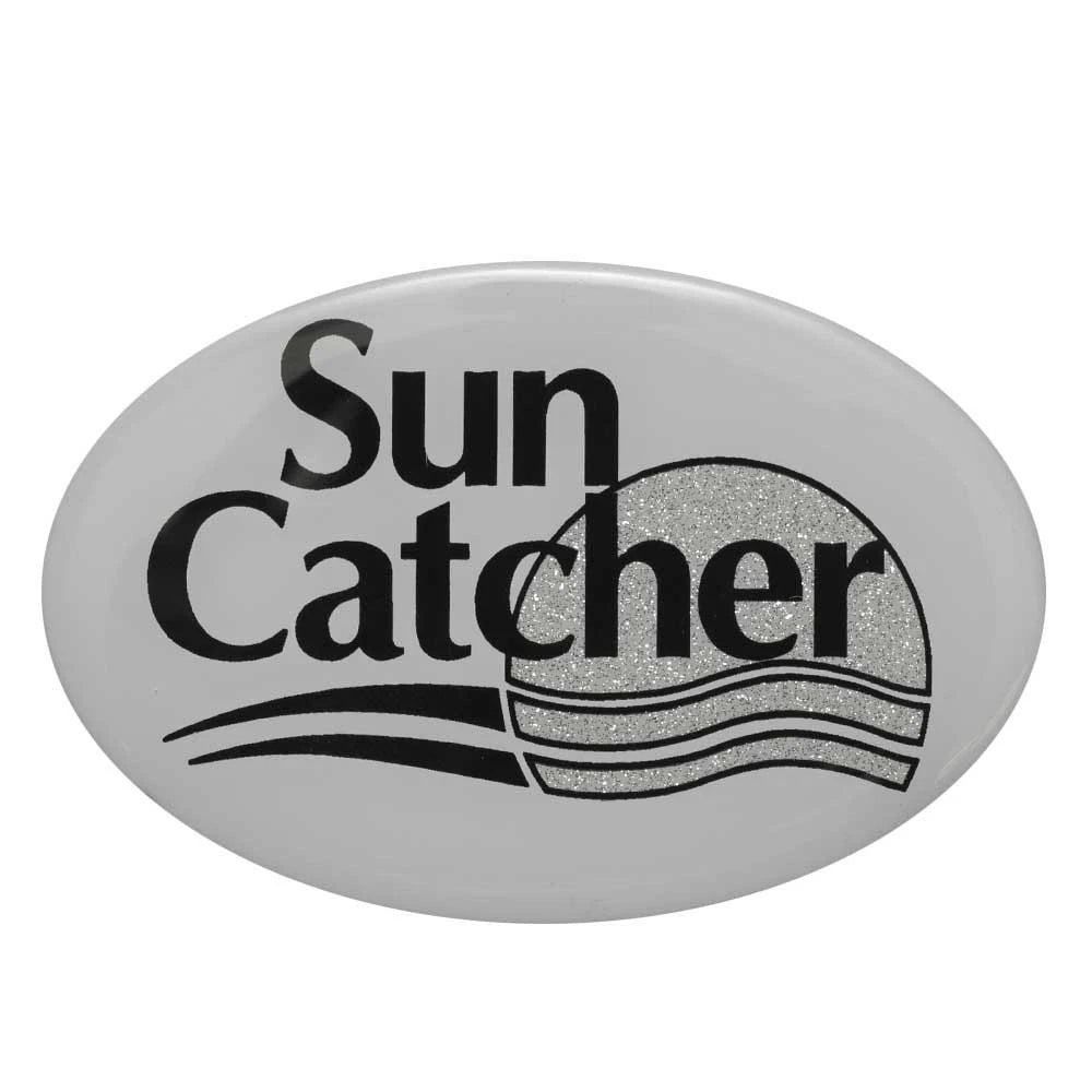 SunCatcher Pontoon Boat Raised Decal 73404855 - Gray Black Logo Sticker