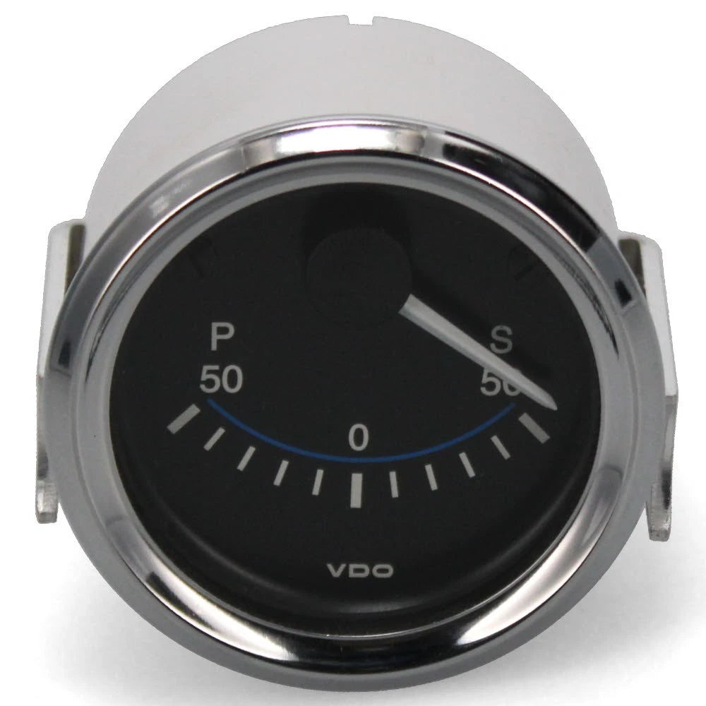 VDO Boat Rudder Angle Gauge 382503B - 2 Inch Silver Black