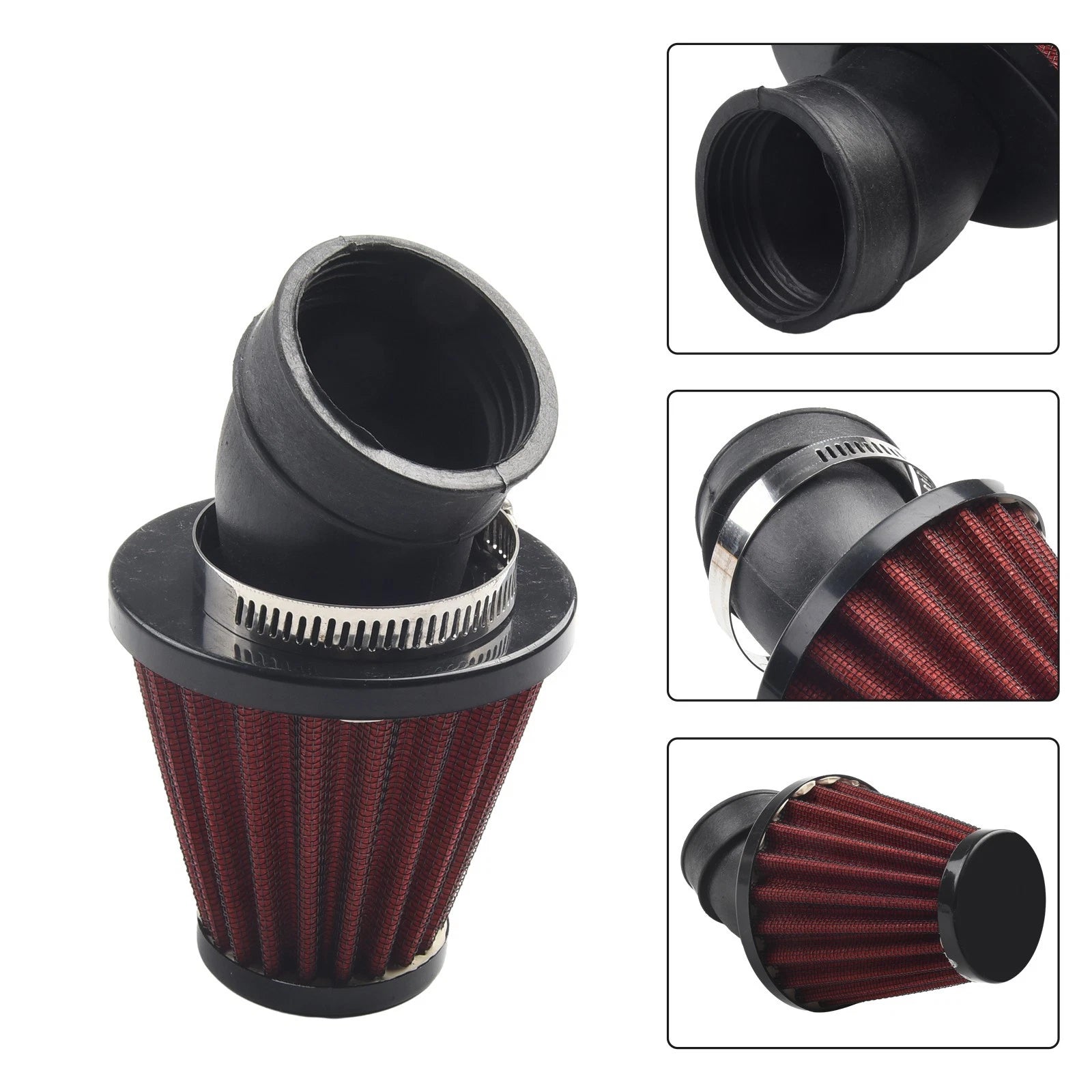 Easy to Install 48mm Bent Motorcycle Air Intake Filter for Scooter ATV