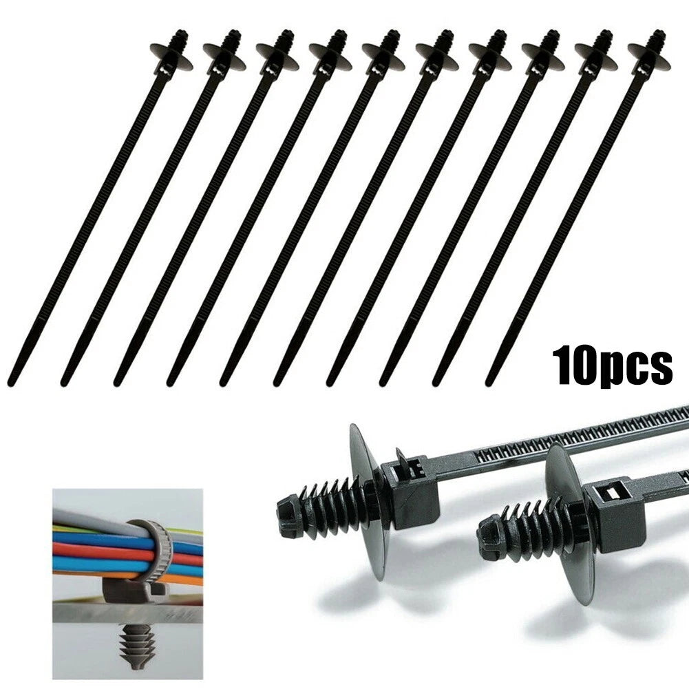 10Pcs Fir Tree Push-In Releasable Wiring Cable Zip Tie Wrap Car/Boat Traile