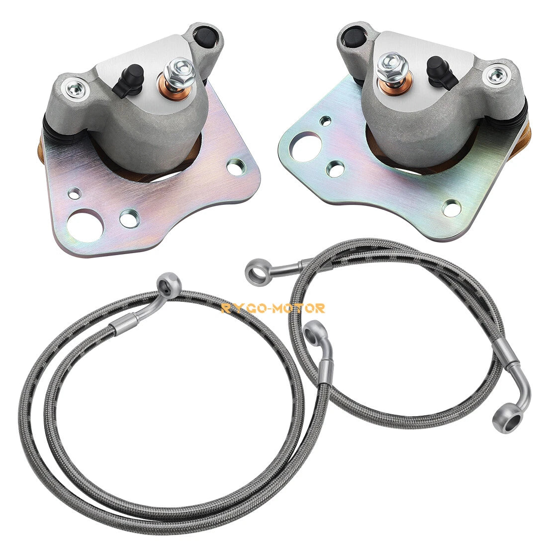 Front Left Right Brake Calipers & Hose Lines for Polaris Ranger 500 570 ETX UTV