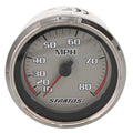 Stratos Boat Speedometer Gauge 205140 - 3 1/4 Inch Silver Gray