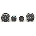 Faria Boat Gauge Set - Euro Stainless Series Black Domed (4 PC)