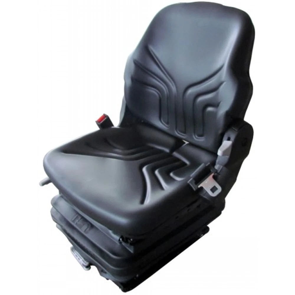 S8301452 Mid Back Seat, Black Vinyl with Mechanical Suspension - Fits John Deere