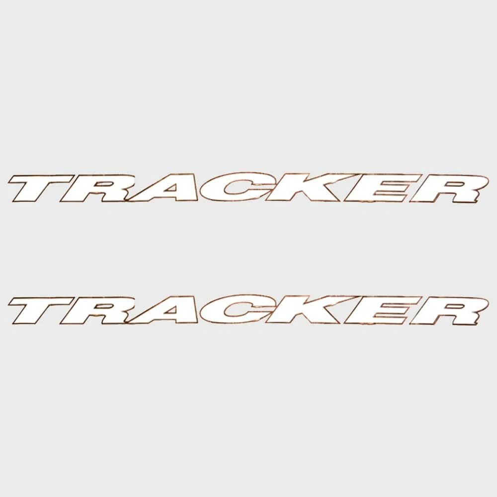Tracker Boat Decals 49541 - 43 5/8 X 2 1/2 Inch White Gold (pair)