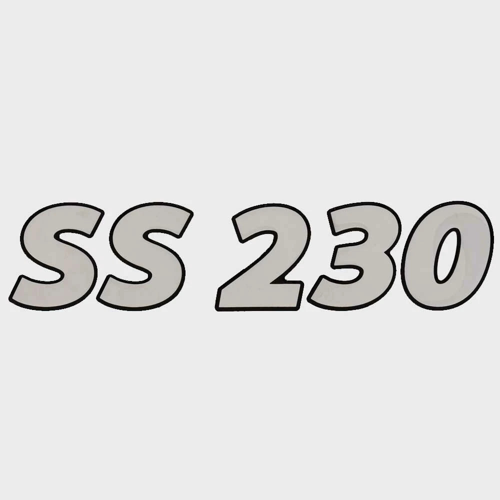 Lowe Boat Raised Emblem Decal 2258092 - SS 230 Silver - Black
