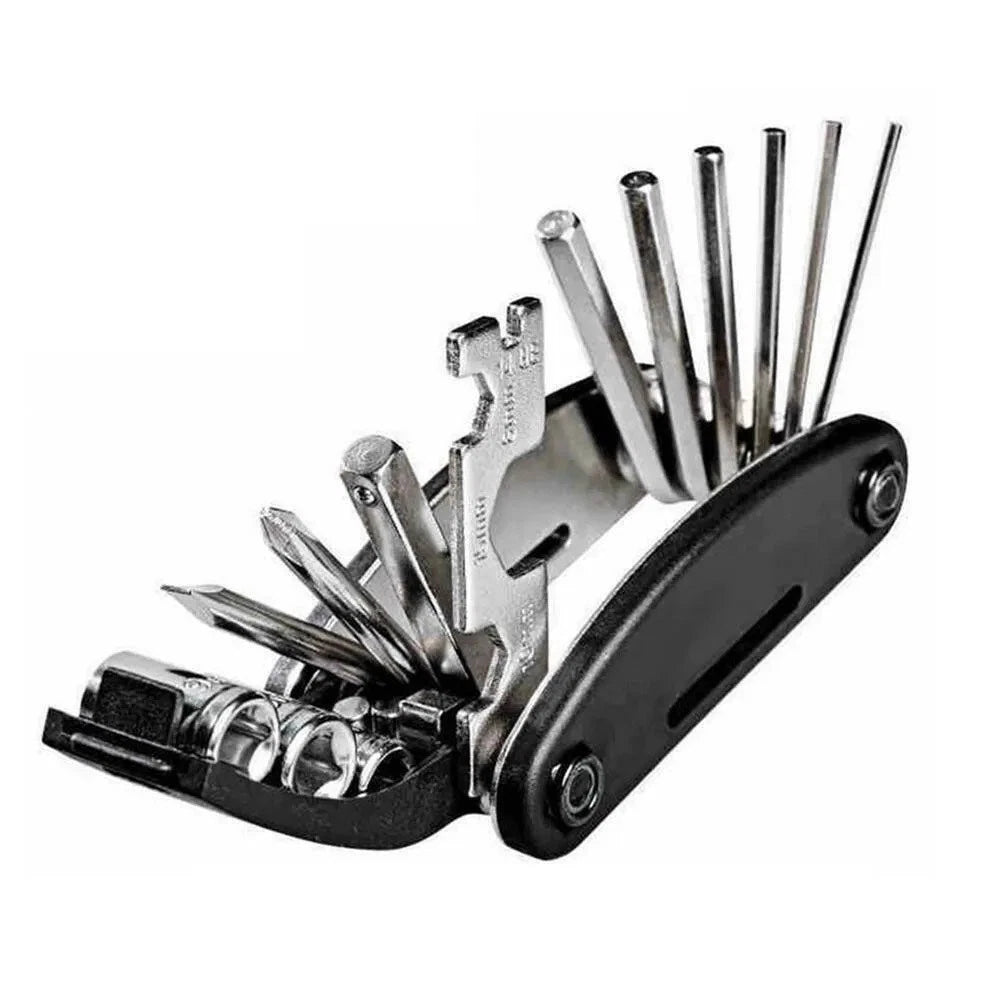 1pc Bicycle Repair Tool Bike Pocket for Multi Function 16 in 1 Folding Tool Kit