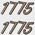 Lund Boat Brand Decals - 2 7/8 X 1 1/4 Inch Metallic Gold Black (pair)